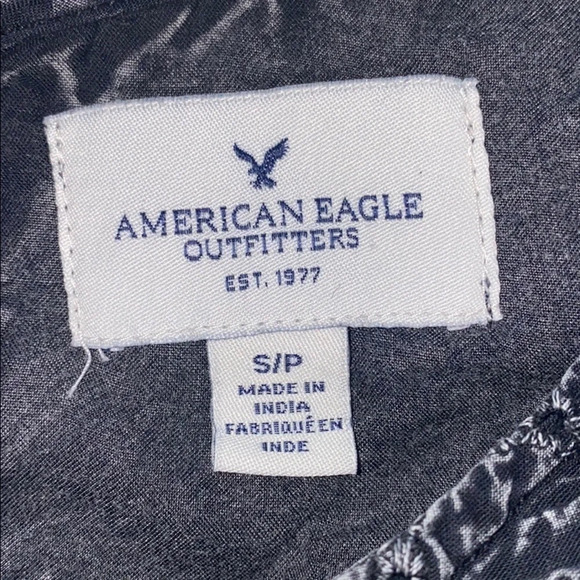 American Eagle Denim Short Sleeve black denim top - Picture 3 of 9